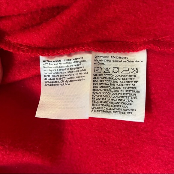 H&M Girls Red Long Sleeve Sweatshirt Dress with Bow Detail Size 8-10Y Holiday - Picture 4 of 8